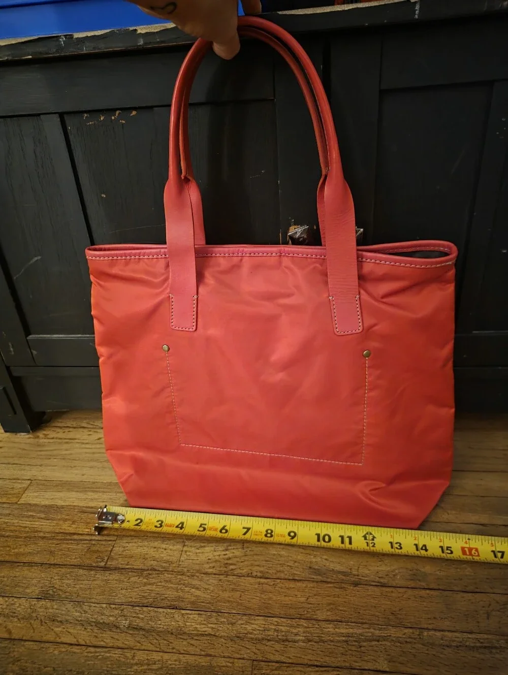 J. Crew Red Nylon Tote with Leather Handles - Like New!!!!!